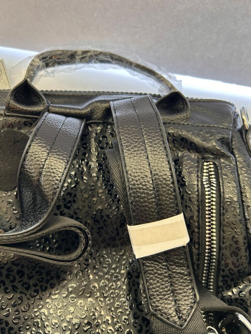 Kashilan Evil Eye Rhinestone Convertible Backpack Black Silver Shoulder Bag - Picture 12 of 16
